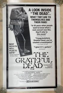 1977 The Grateful Dead Movie Poster: Folded and rolled, measures 27 X 41 inches