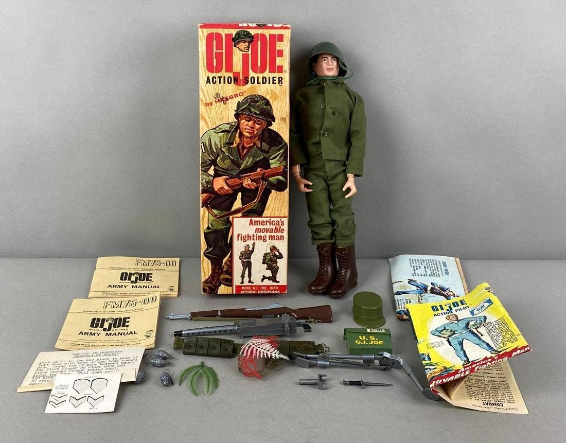 Hasbro GI Joe Action Soldier with Accessories: original box. Action figure measures 12 inches long
