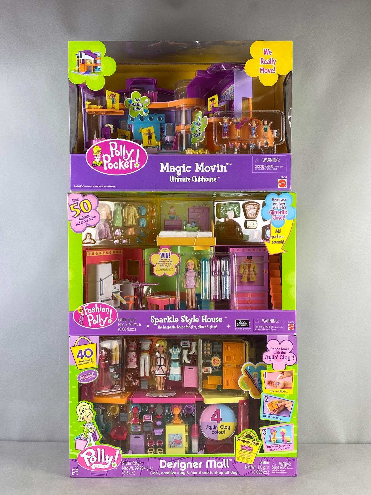 Group of 3 Mattel Polly Pocket Doll Play Sets (1 of 4)
