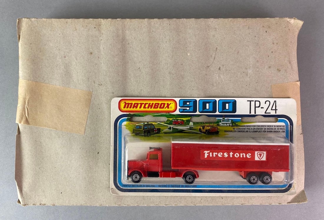 Matchbox 900 TP-24 Factory Shipping Sleeve: 1978, A Lesney Product, Sleeve holds 6 identical packages, Sleeve measures 8 1/2 x 14 x 1 1/2 inches.