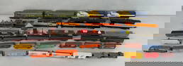 Group of 35+ HO and N Scale Train Cars and Engines