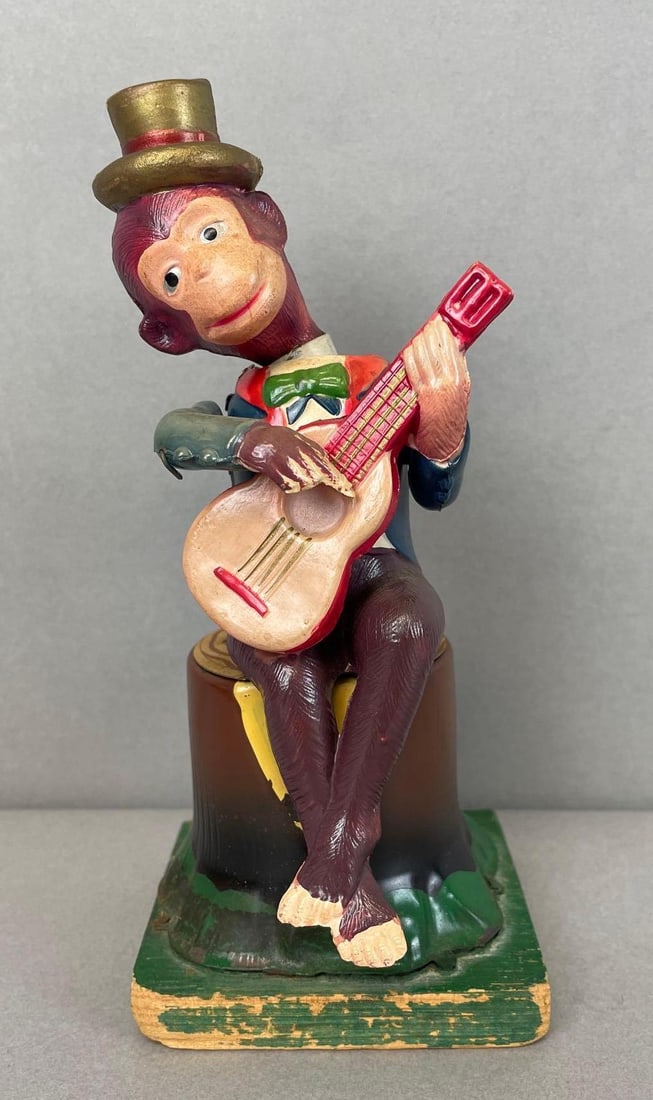 WW2 Era Celluloid Wind-Up Guitar Playing Monkey (1 of 5)