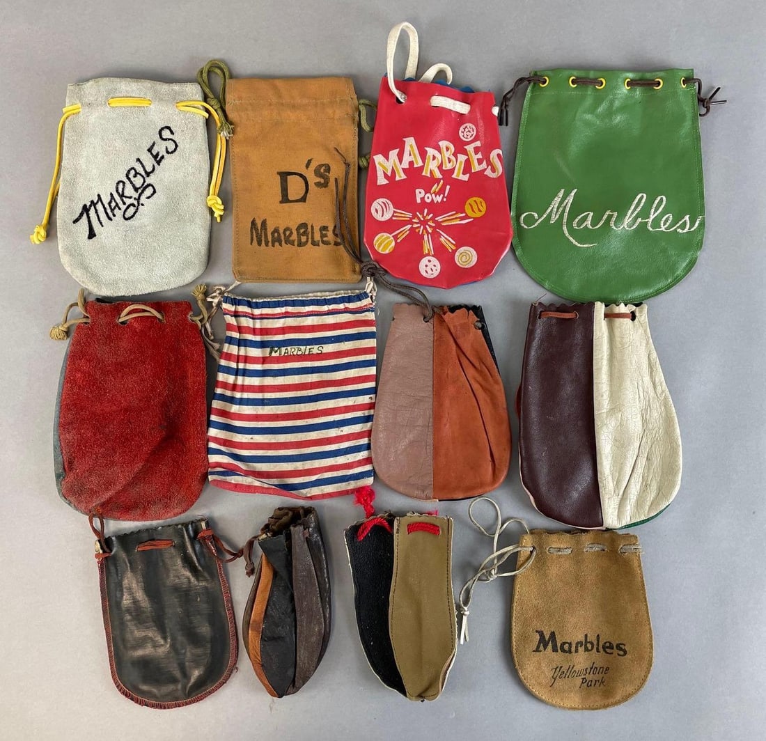 Group of 12 Vintage Marble Bags (1 of 2)