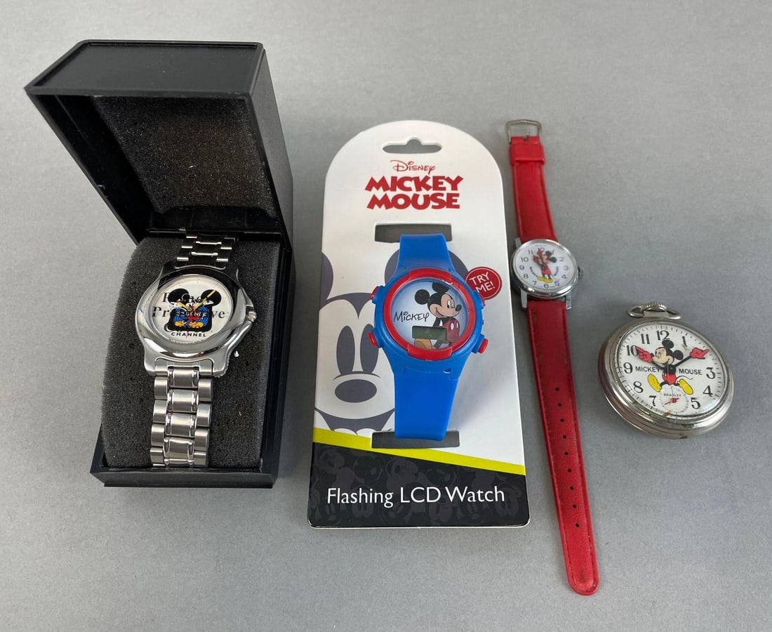 Group of 4 Walt Disney Mickey Mouse Watches (1 of 4)