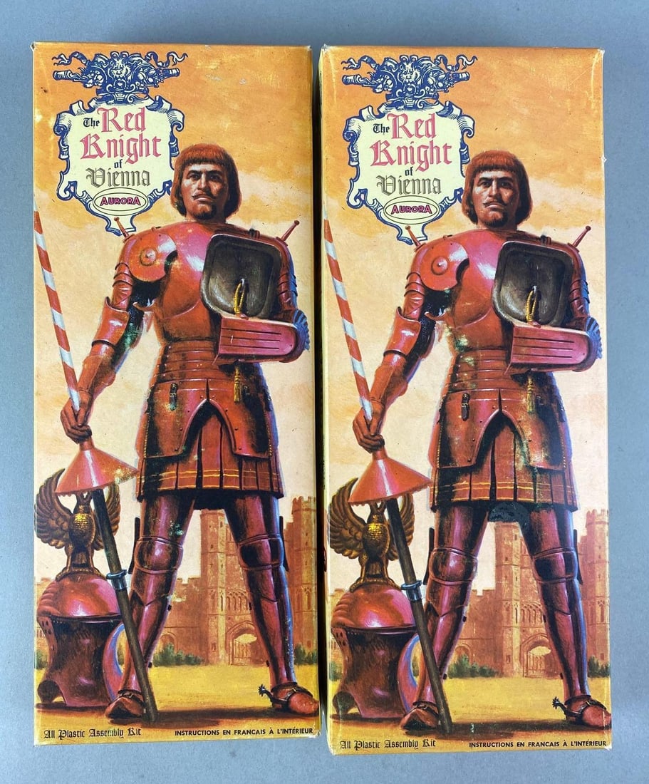Aurora Model Built up 1973 Red Knight of Vienna Polk 1963 UK USA Box Pro Job A