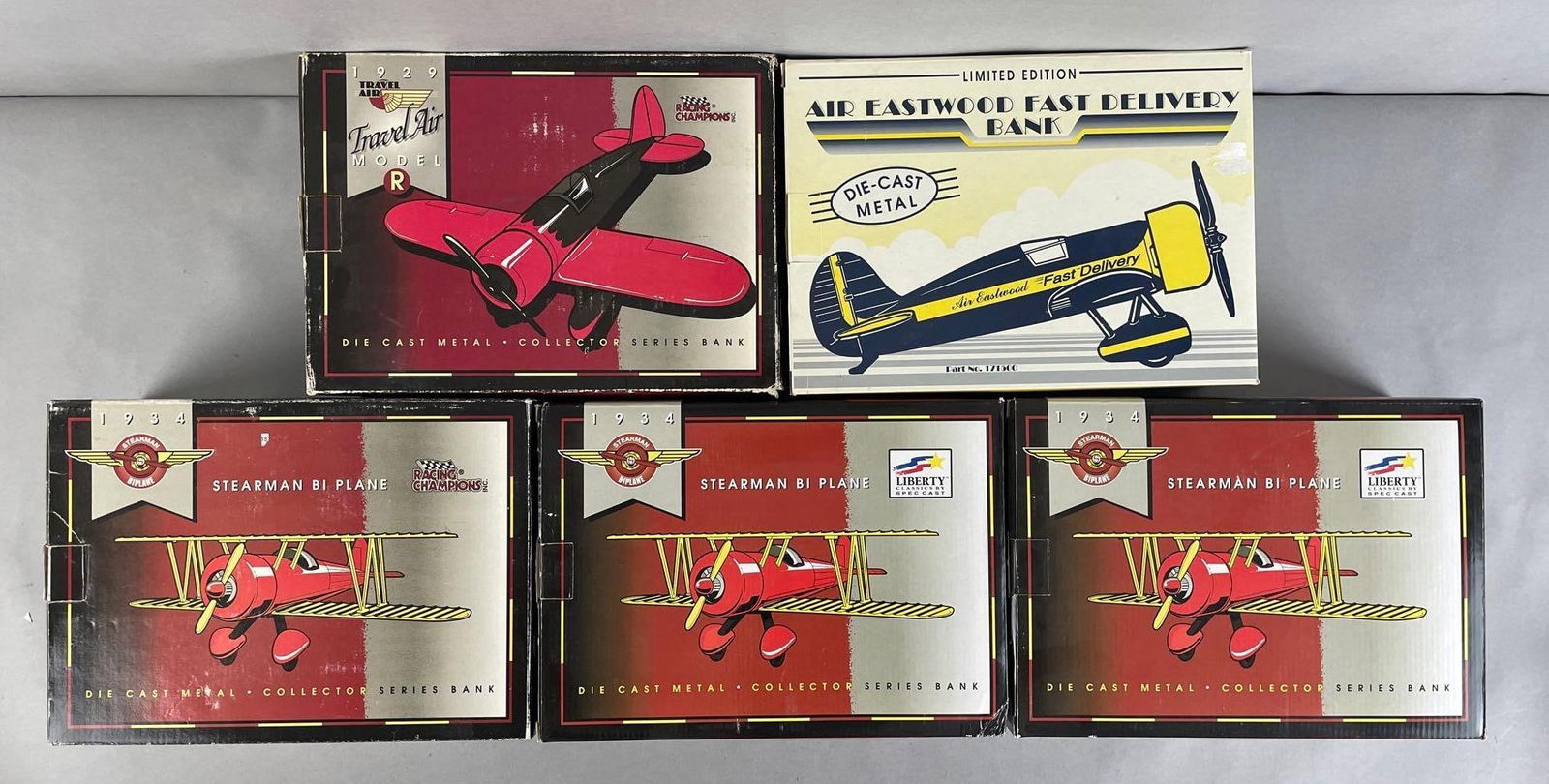Group of 5 Diecast Airplane Banks (1 of 3)