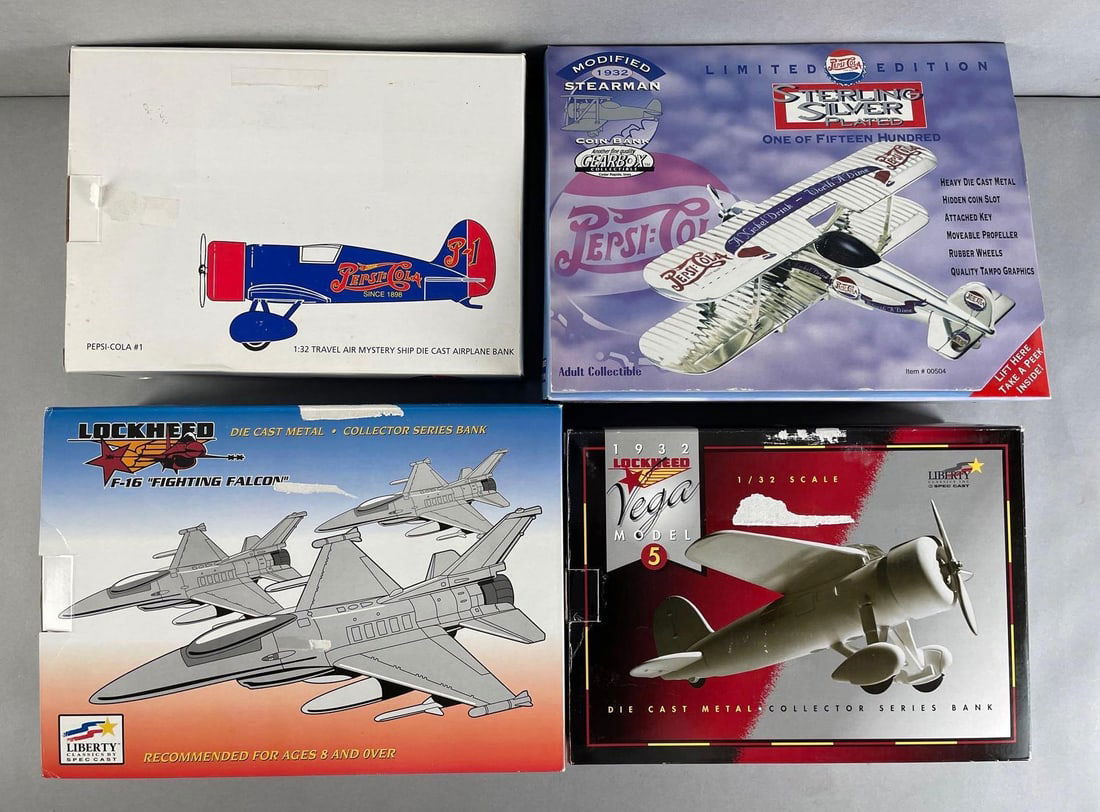 Group of 4 Pepsi Cola Diecast Airplane Banks (1 of 4)