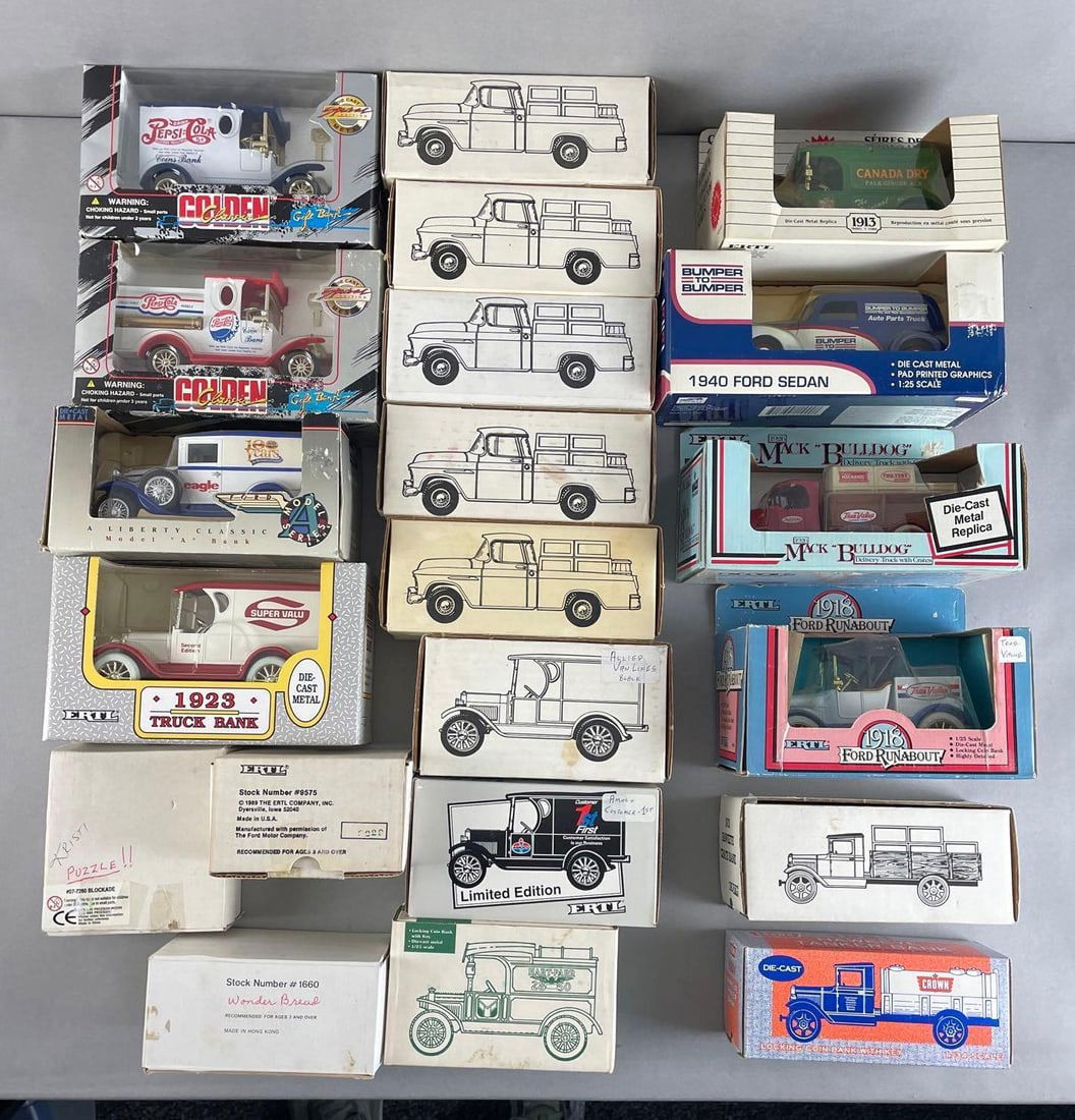 Group of 20+ Ertl Diecast Metal Vehicle Banks and More (1 of 3)