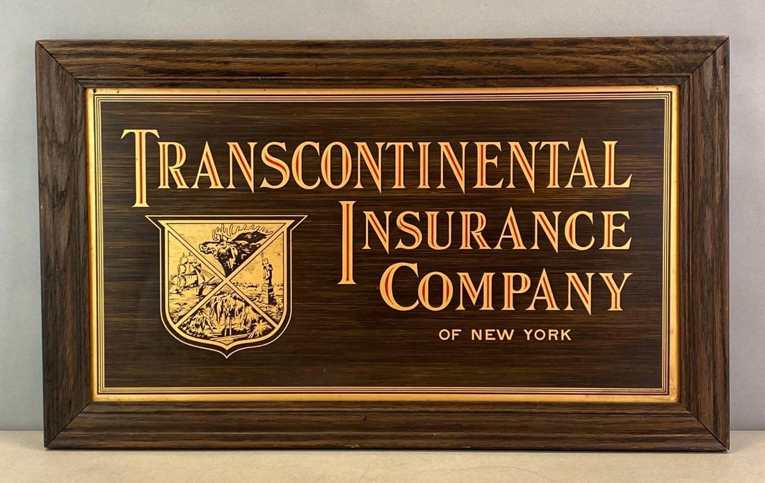Transcontinental Insurance Company of New York Tin Advertising Sign (1 of 3)