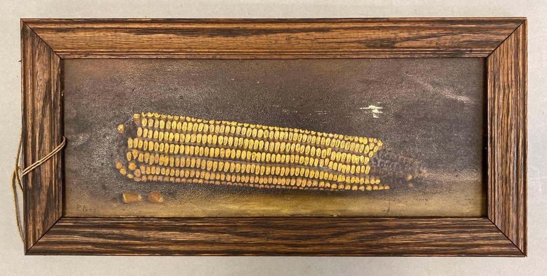 E. Ives Corn Cob Oil Painting on Board (1 of 3)