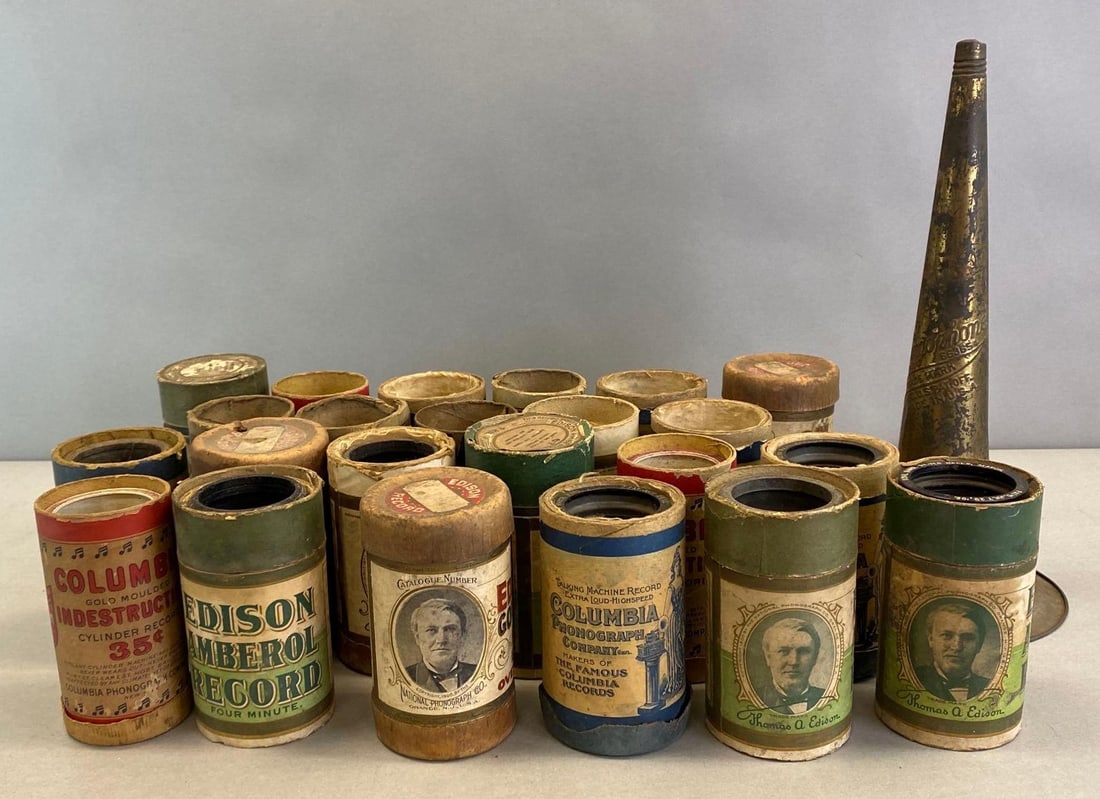 Group of 23 Edison Cylinder Records and More (1 of 3)