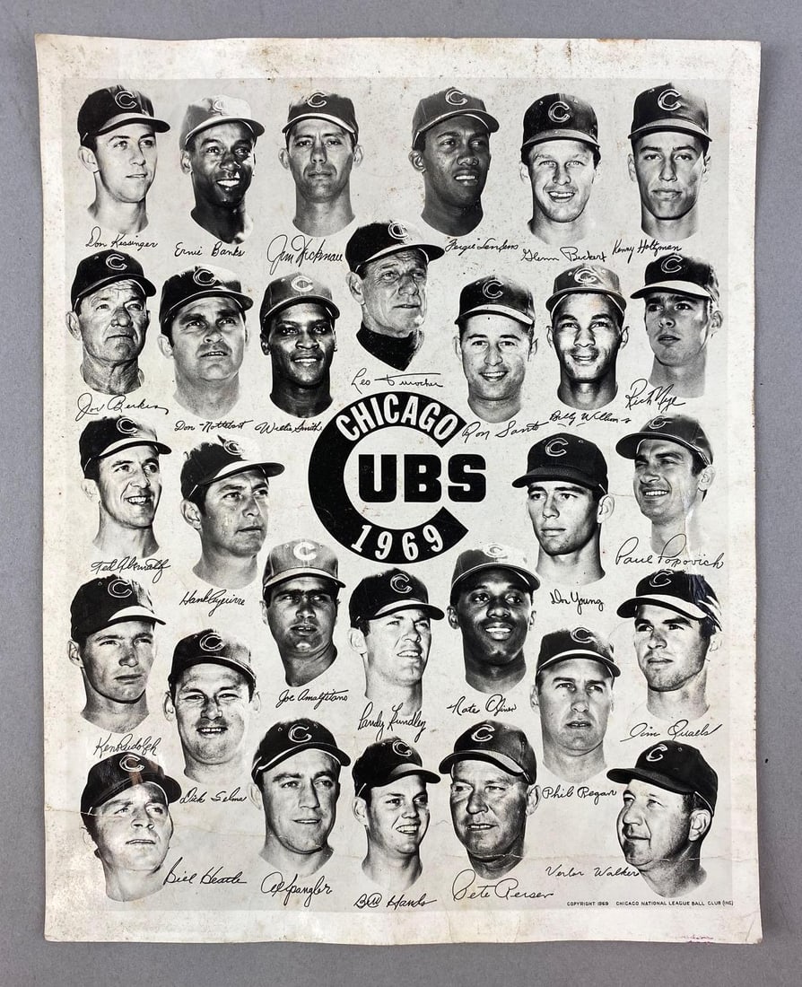 1969 Chicago Cubs National League Ball Print (1 of 4)