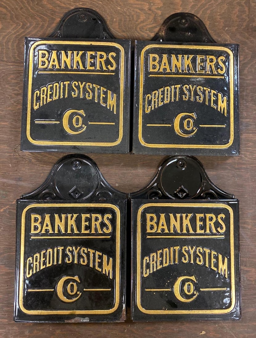 Group of 20+ Bankers Credit System Metal Wall Mount Pockets (1 of 4)