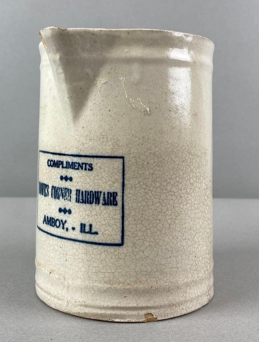 Nowes Corner Hardware Advertising Stoneware Pitcher (1 of 5)