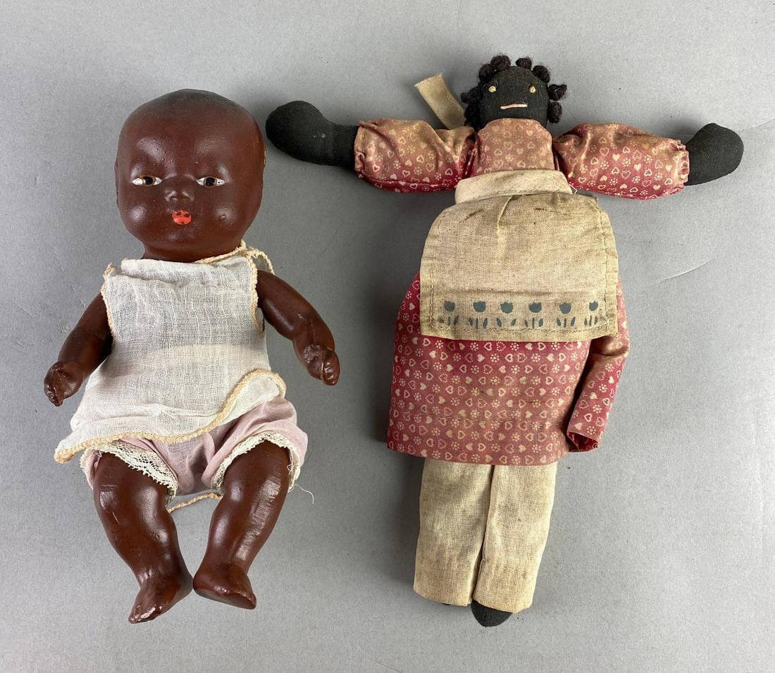 Group Of 2 Vintage Black Americana Dolls Auction