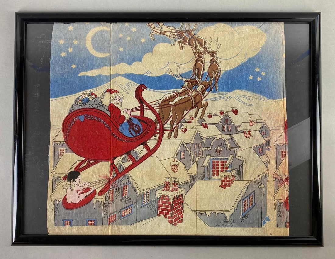Vintage American Tissue Mills Santa Claus Ornamental Crepe Paper (1 of 6)