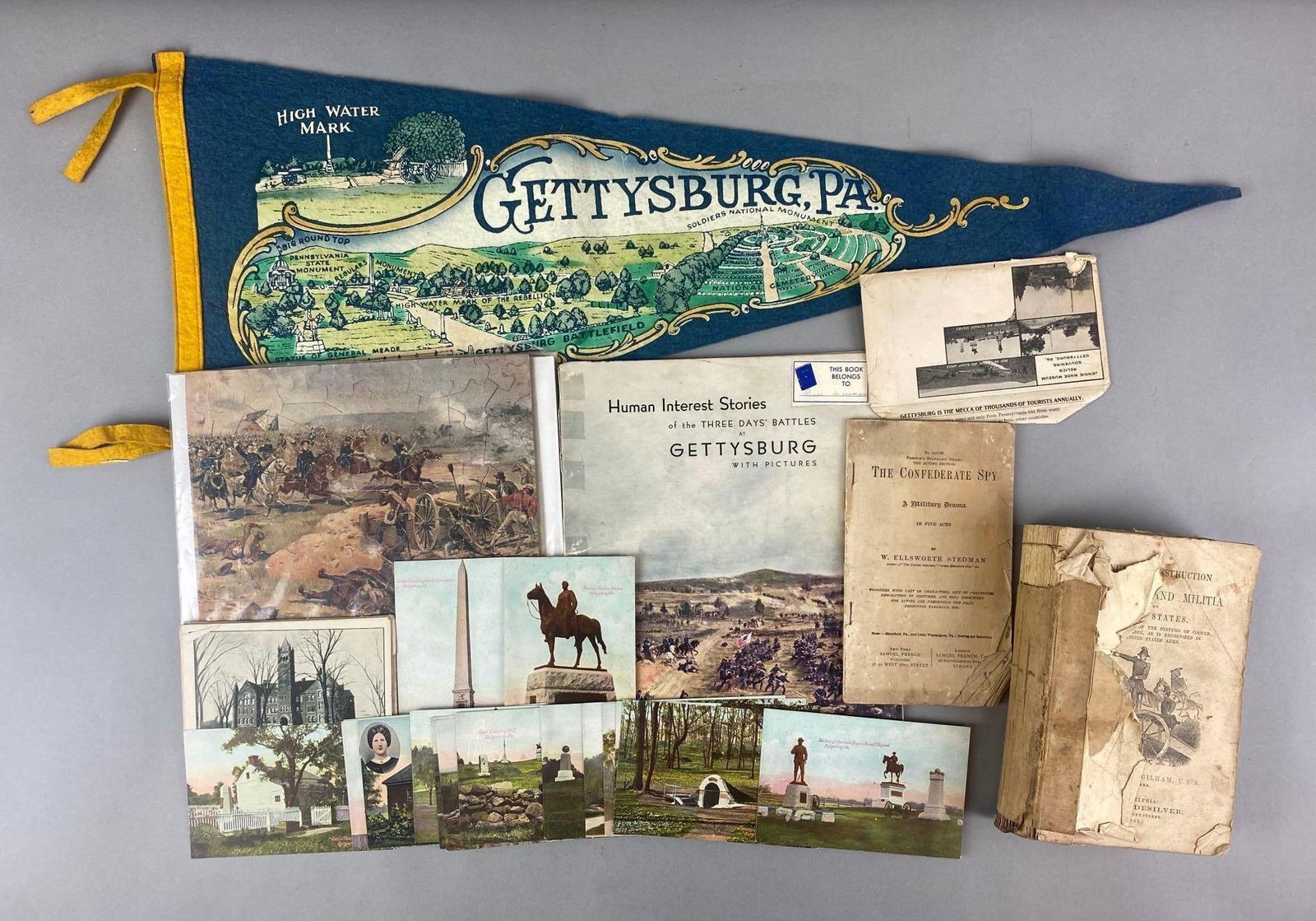 Group of 20+ Civil War Ephemera and Pennant (1 of 3)