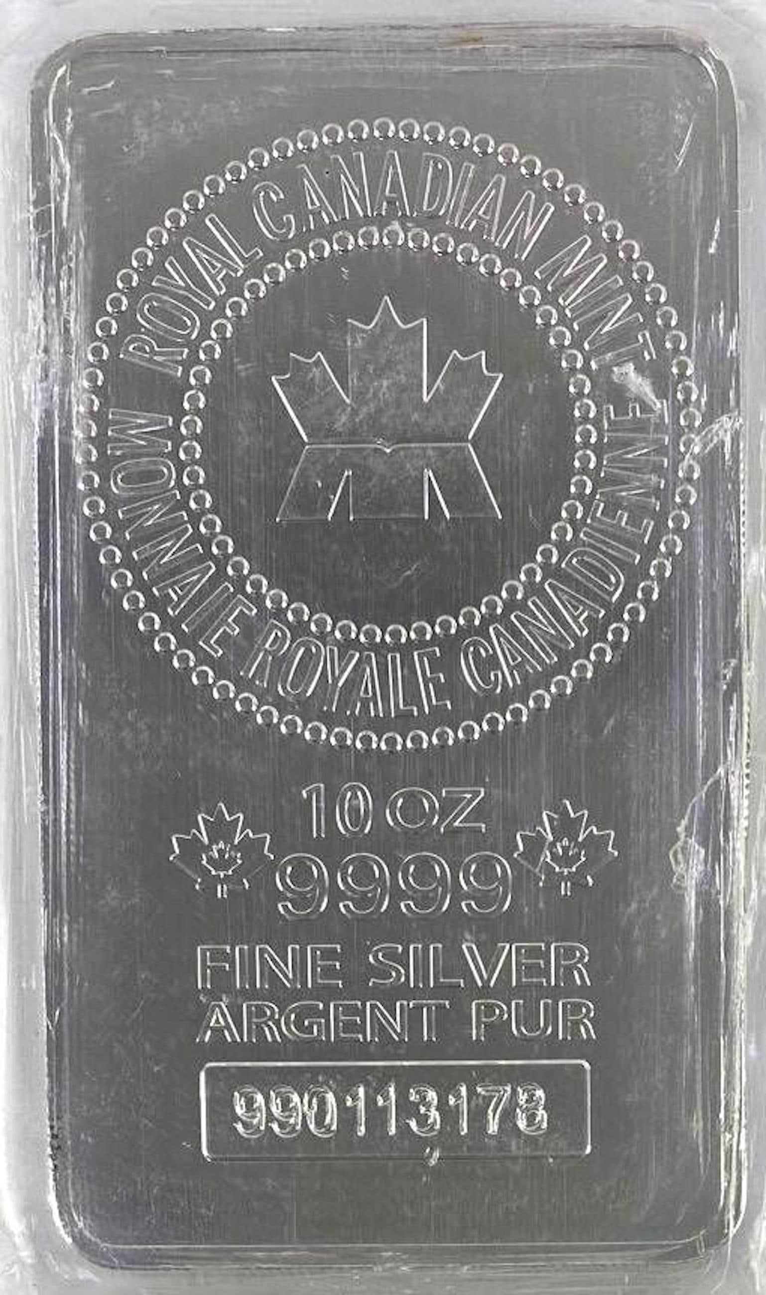 Royal Canadian Mint Vertical 10oz. 9999 Fine Silver Ingot / Bar (1 of 2)
