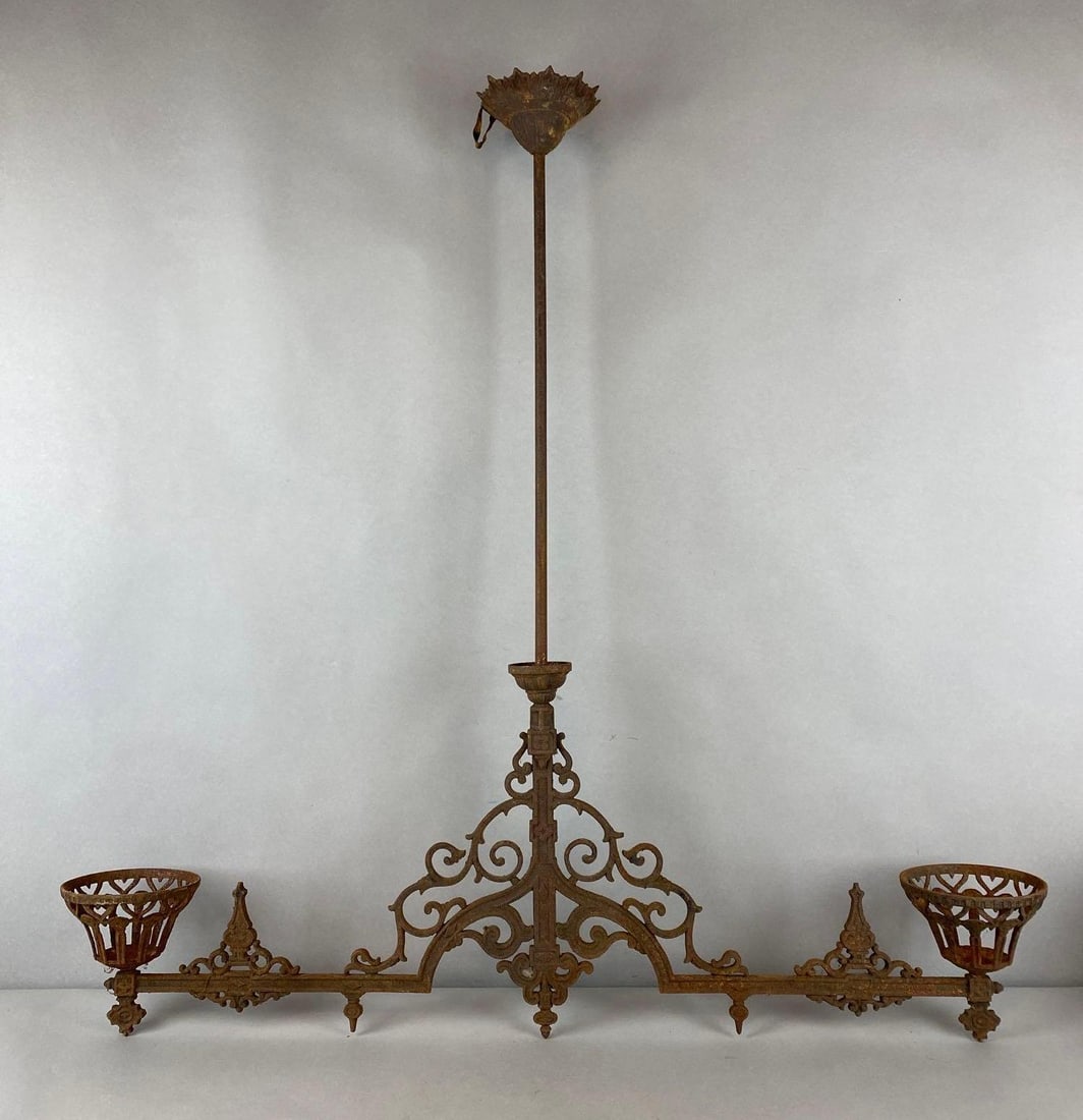 Large Cast Metal Candle Light Fixture (1 of 5)