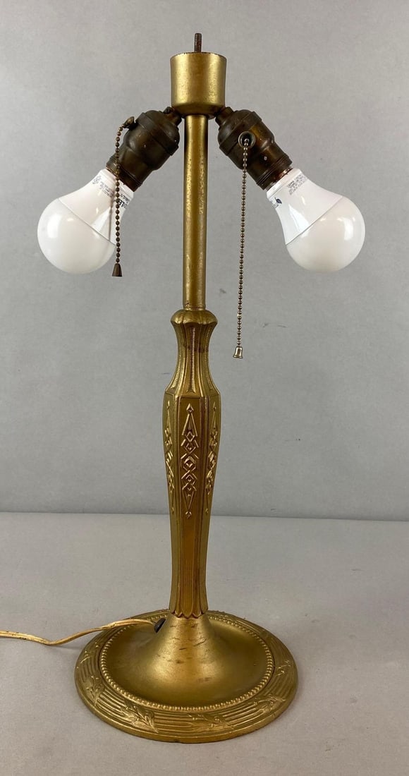 Antique Art Deco Style Brass Painted Table Lamp (1 of 6)