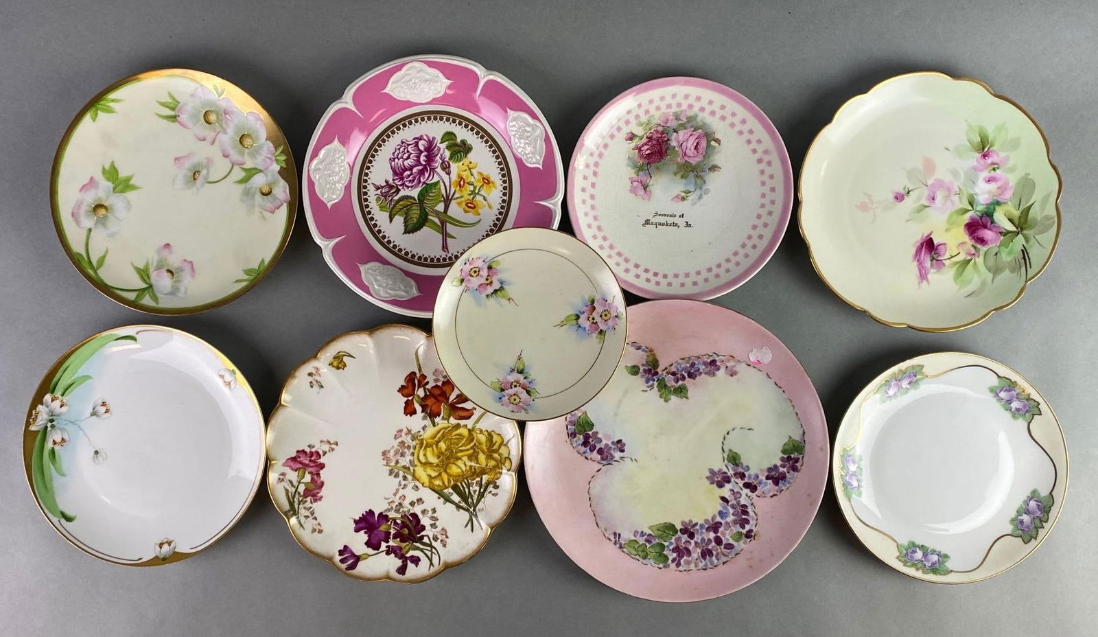 Group of 9 Assorted Floral Plates (1 of 2)