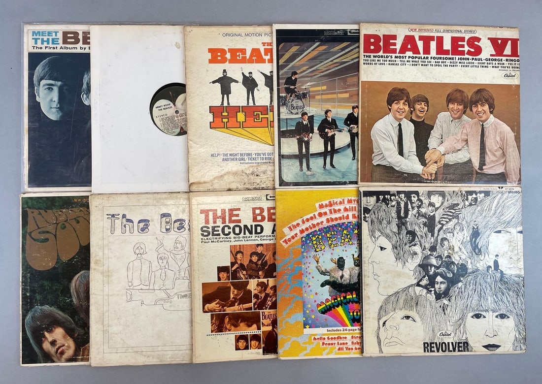 Group of 10 Vintage Beatles Vinyl Records (1 of 4)