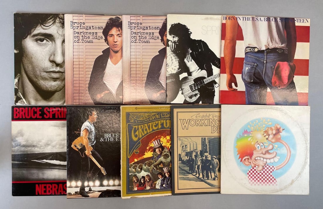 Group of 10 Vintage Bruce Springsteen and Grateful Dead Vinyl Records (1 of 4)