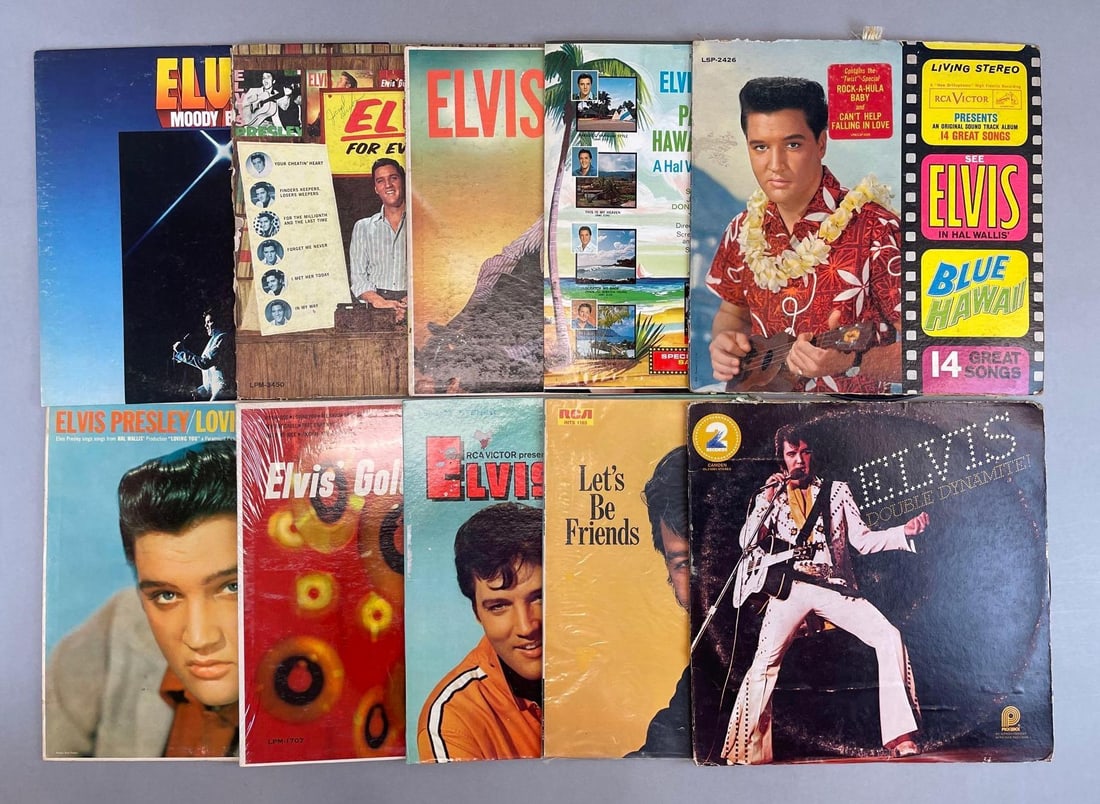 Group of 10 Vintage Elvis Presley Vinyl Records (1 of 4)