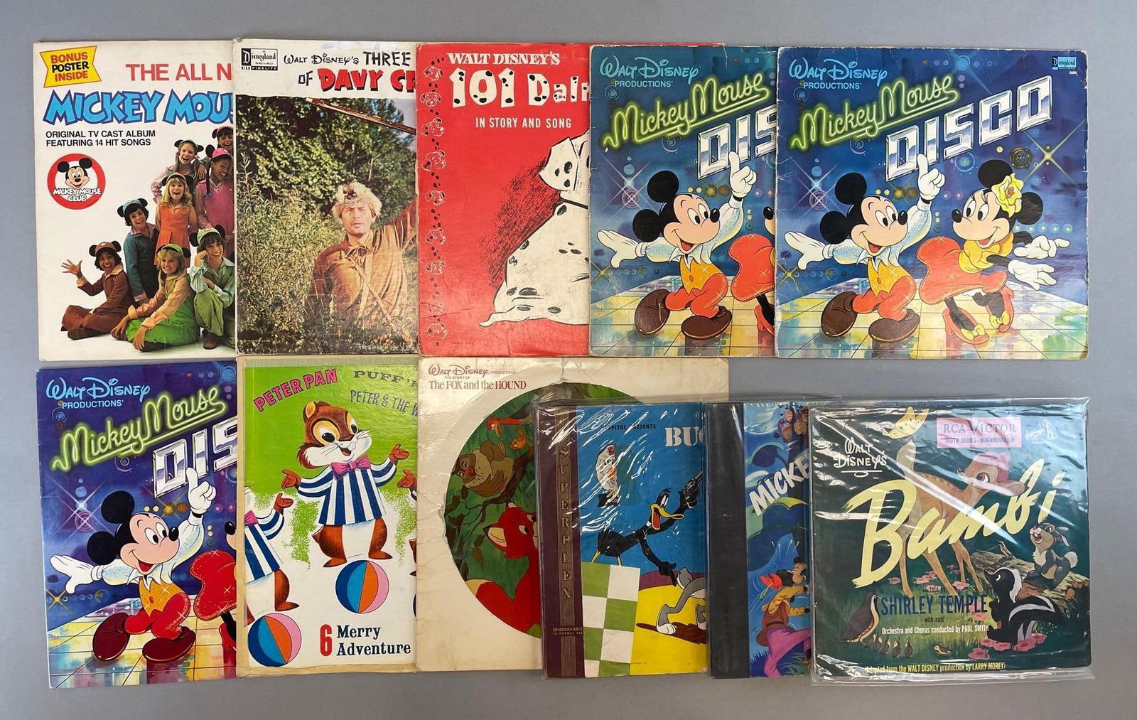 Group of 10+ Vintage Walt Disney Vinyl Records (1 of 4)