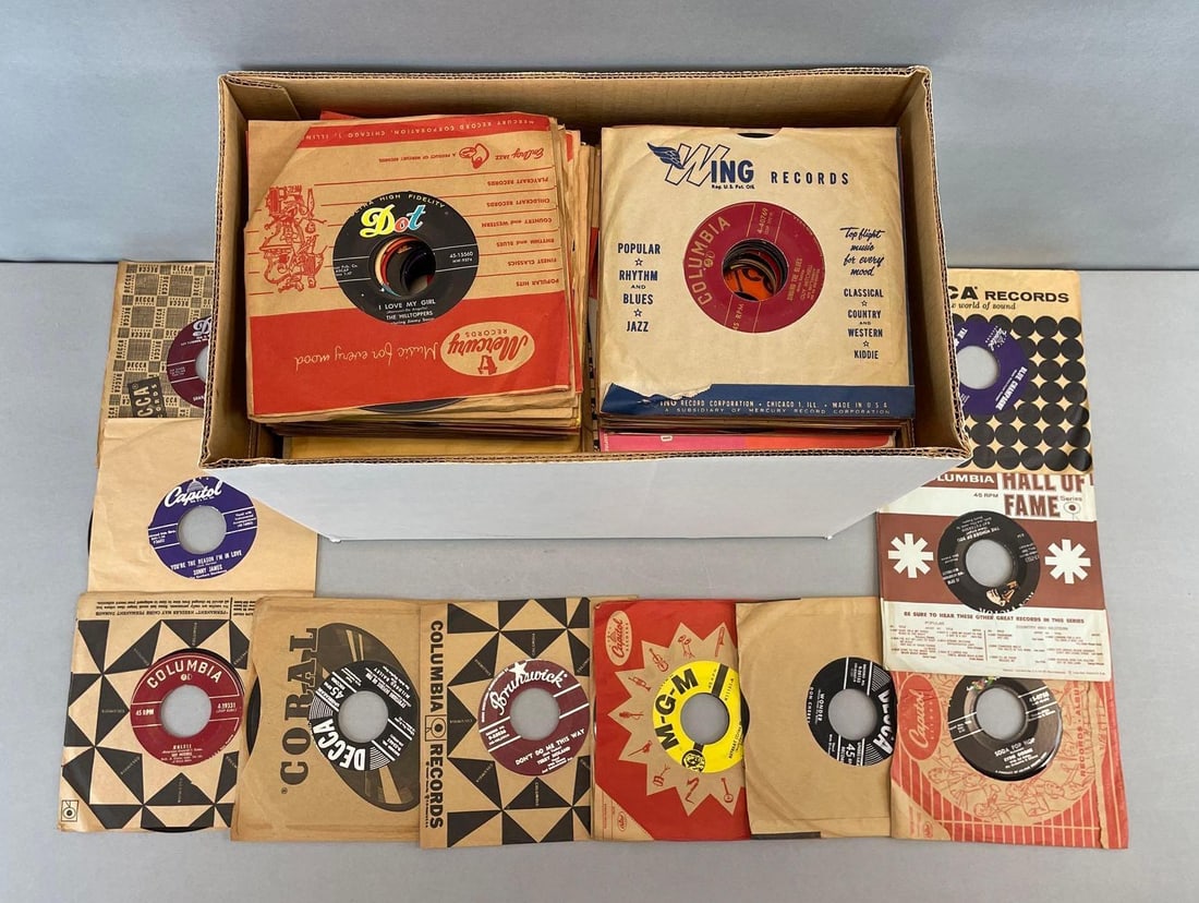 Group of 250+ Vintage 45 RPM Vinyl Records (1 of 2)