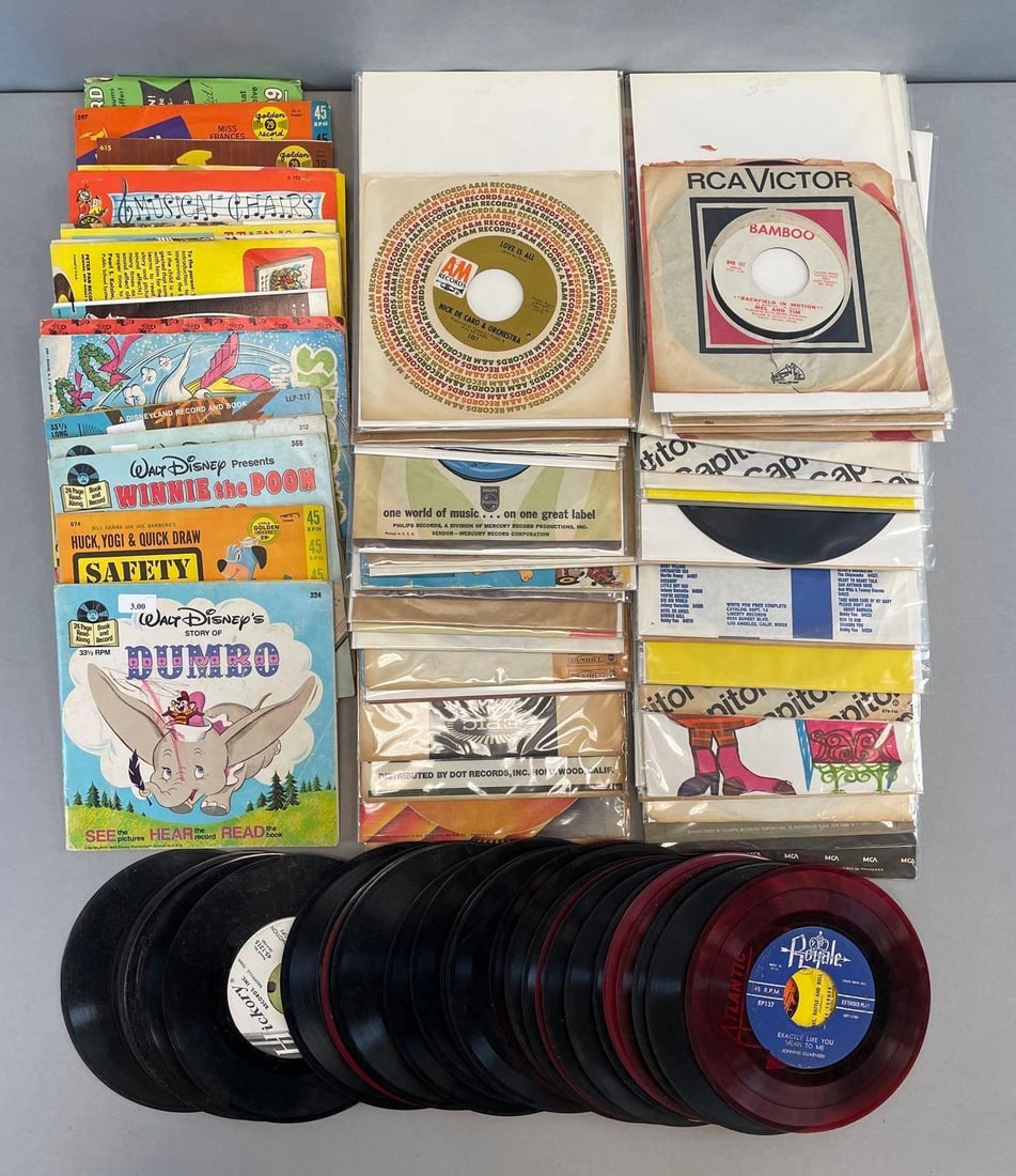 Group of 100+ Vintage 45 RPM Vinyl Records (1 of 3)