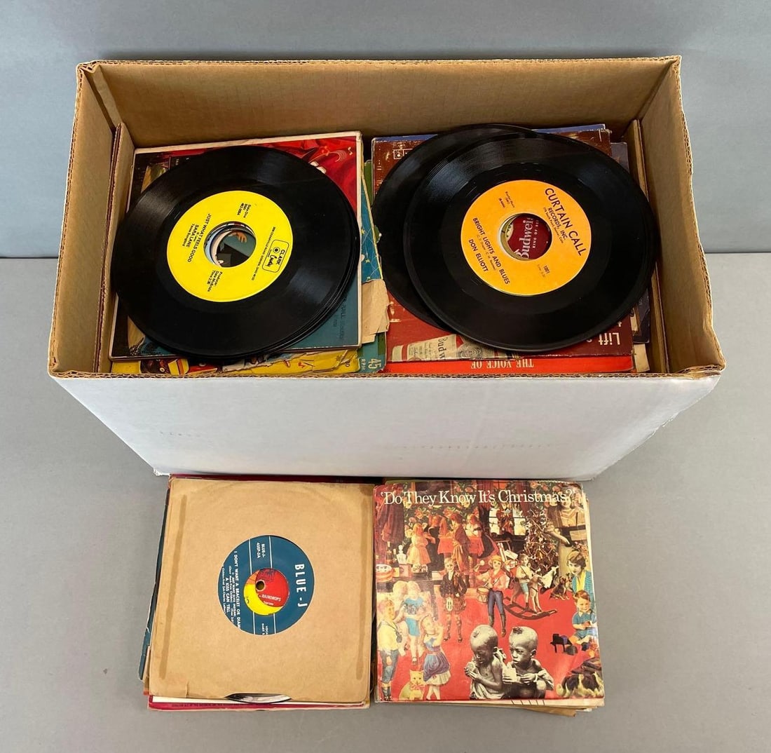 Group of 200+ Vintage 45 RPM Vinyl Records (1 of 2)