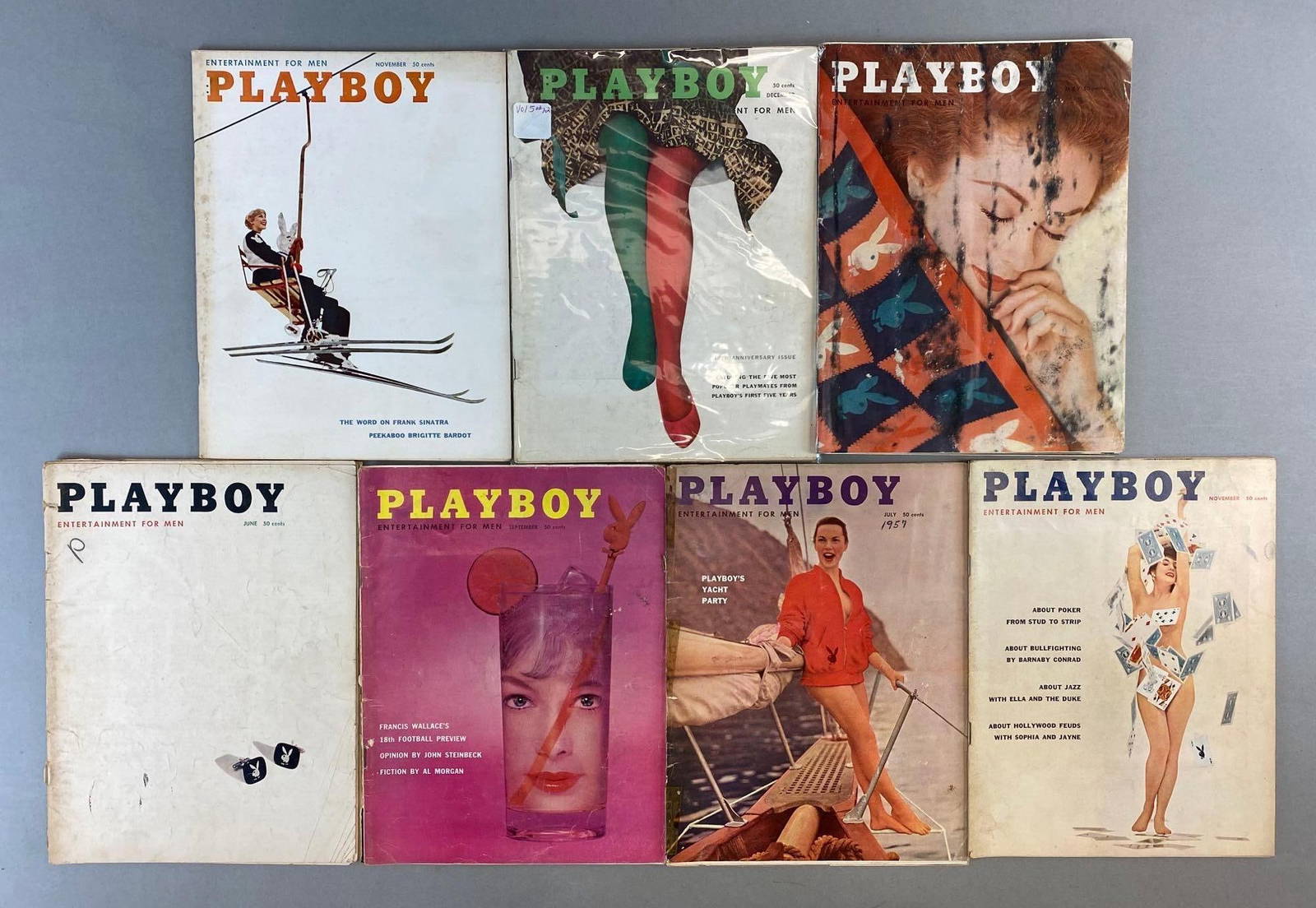 Group Of 7 Vintage 1950s Playboy Magazines Auction