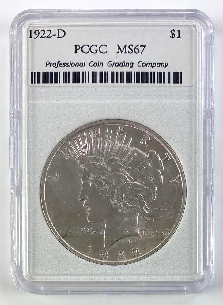 1922 D Peace Silver Dollar (PCGC) MS67 (1 of 2)