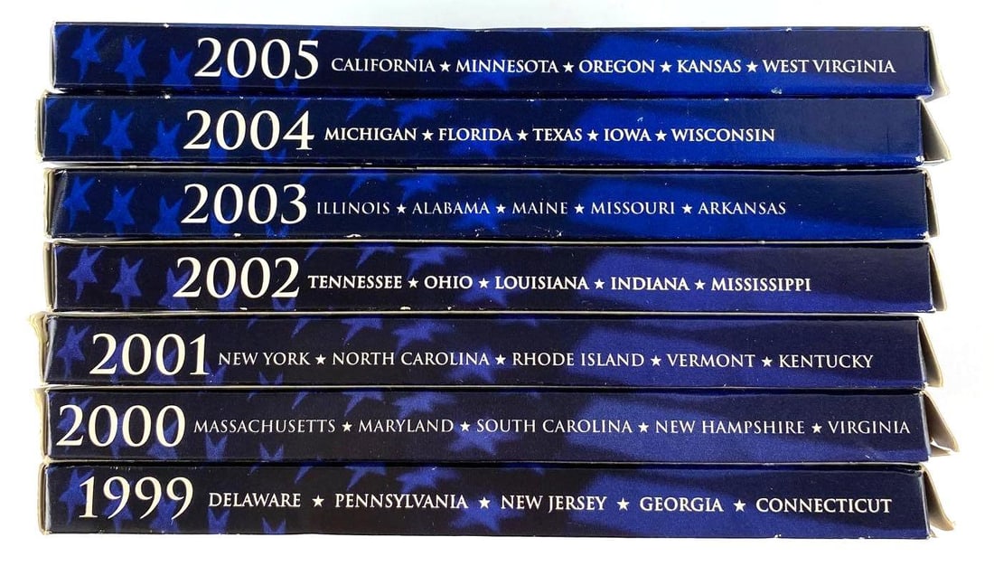 Group of (7) 1999-2005 US Mint 50 State Quarters Proof Coin Sets (1 of 2)