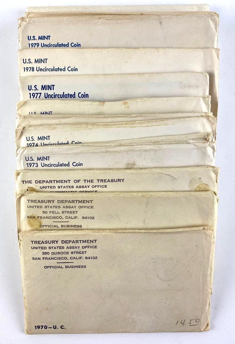 Group of (12) 1970-79, 81 and 92 US Mint Proof Coin Sets (1 of 2)
