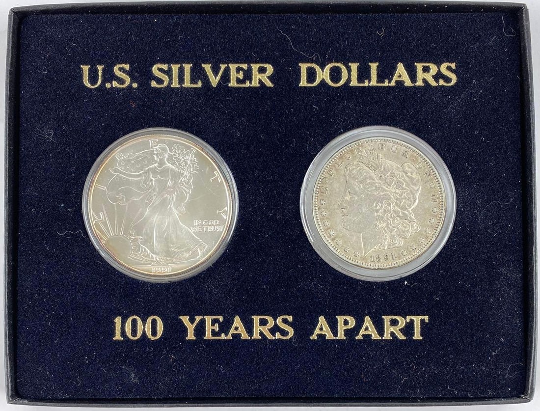 100 Years Apart US Silver Dollars Two Coin Set (1 of 3)