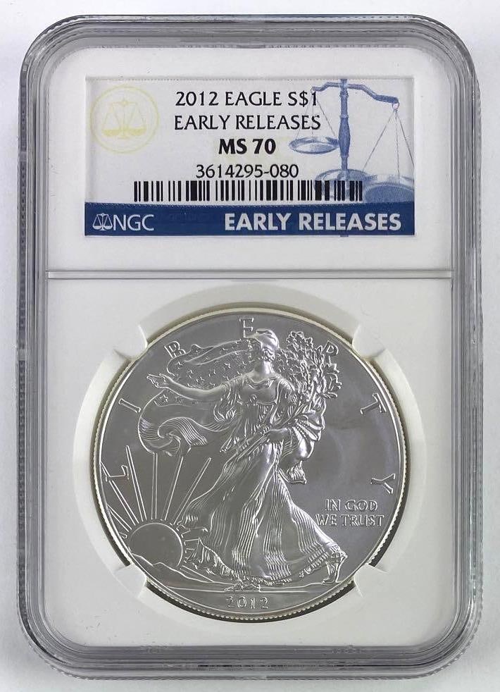 2012 American Silver Eagle Early Releases (NGC) MS70 (1 of 2)