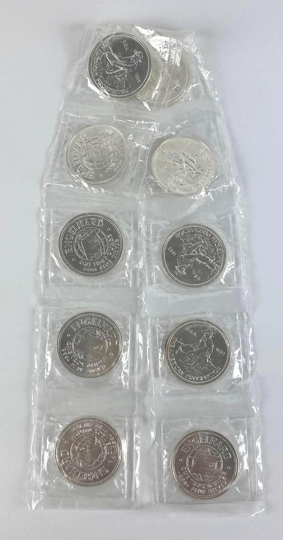 RARE Sealed Group of (10) 1982 Engelhard Prospector 1oz. .999 Fine Silvers (1 of 1)