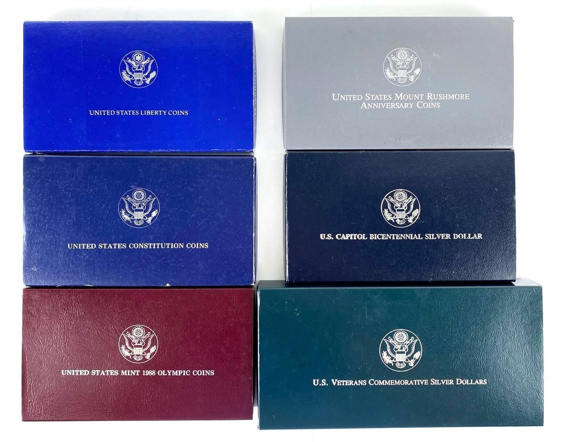Group of (6) US Mint Silver Commemorative Coin Sets (1 of 8)