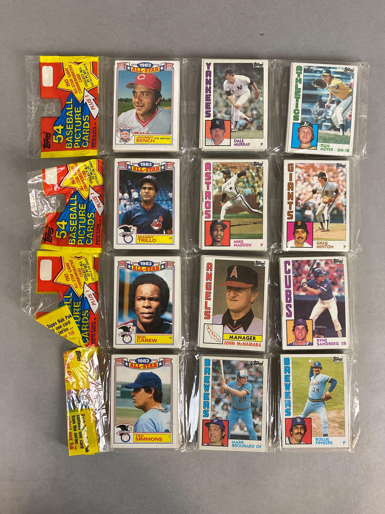 4 - 1984 Topps Baseball Rack Packs with HOFs and Stars Showing (1 of 2)
