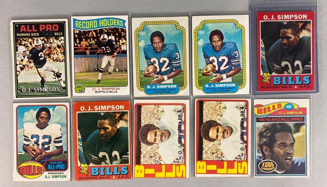 10 -1970s O.J. Simpson Cards (1 of 2)