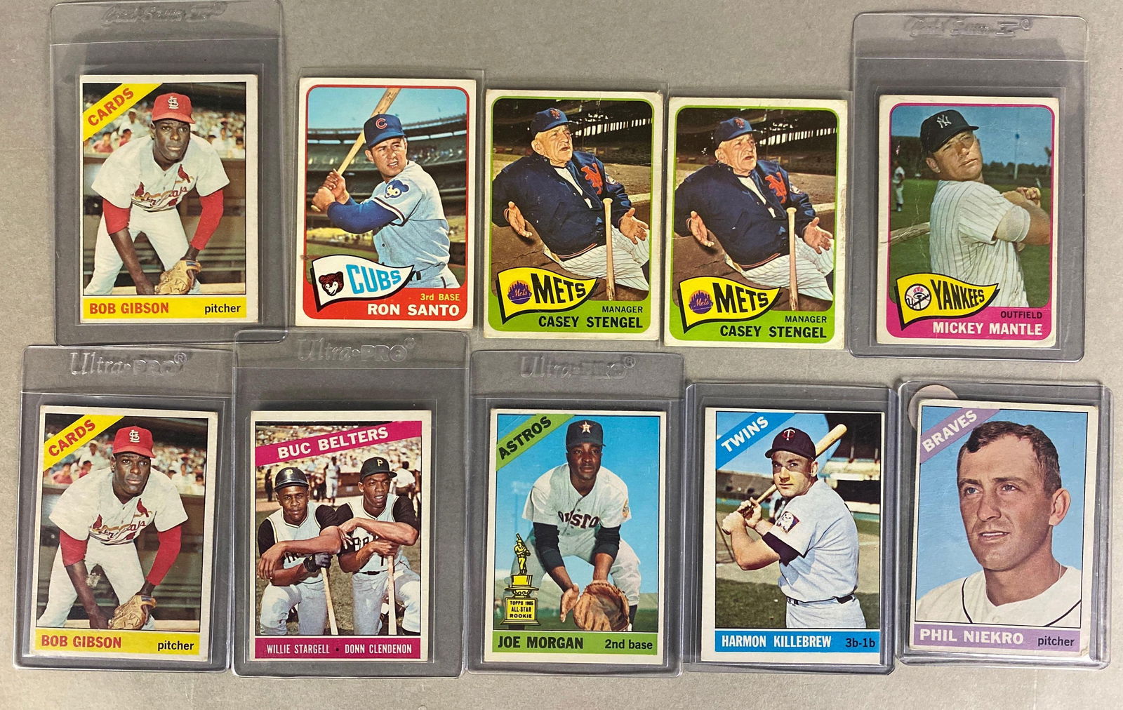 10 - 1965 - 66 Topps Baseball HOFs Including Mickey Mantle (1 of 2)