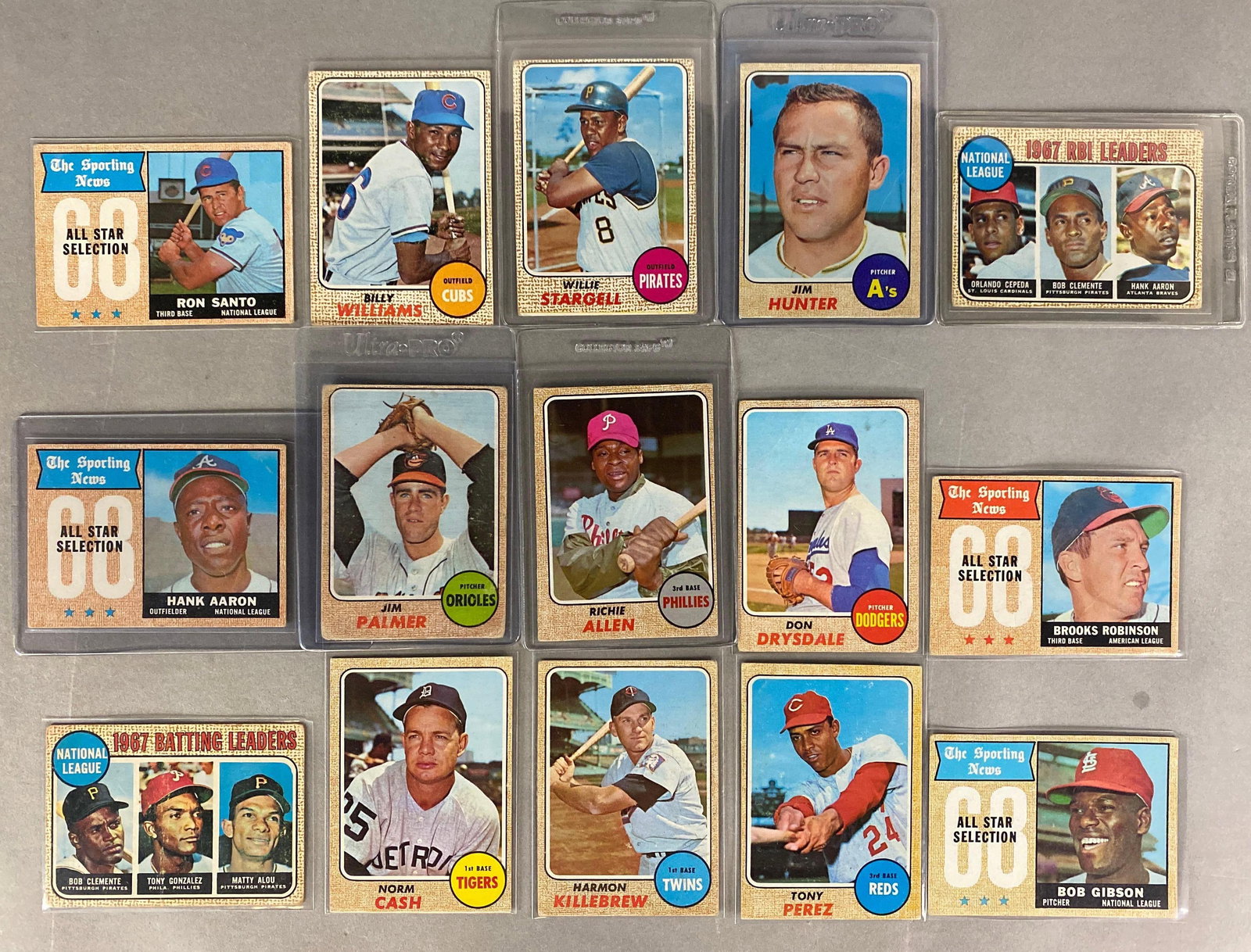 15 - 1968 Topps Baseball HOFs Cards (1 of 2)