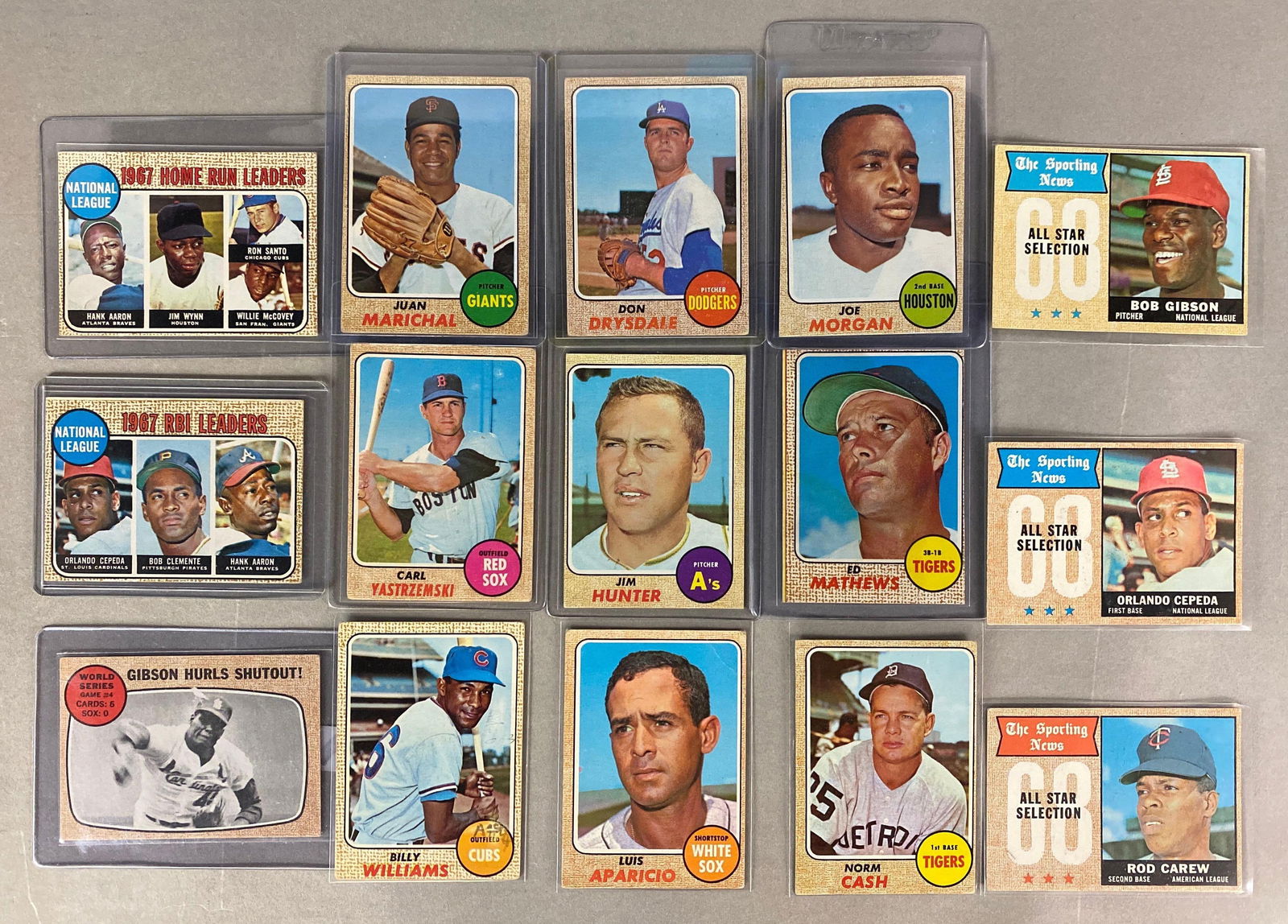 15 - 1968 Topps Baseball HOFs Cards (1 of 2)
