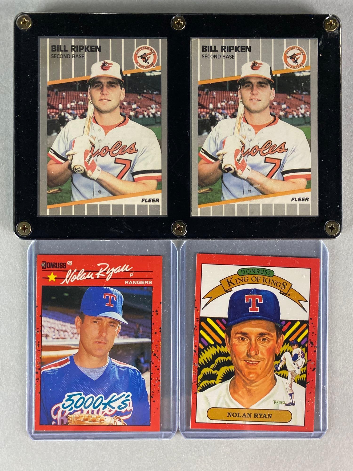 1989 Fleer Bill Ripken F - Face + 2 Nolan Ryan Errors (1 of 2)