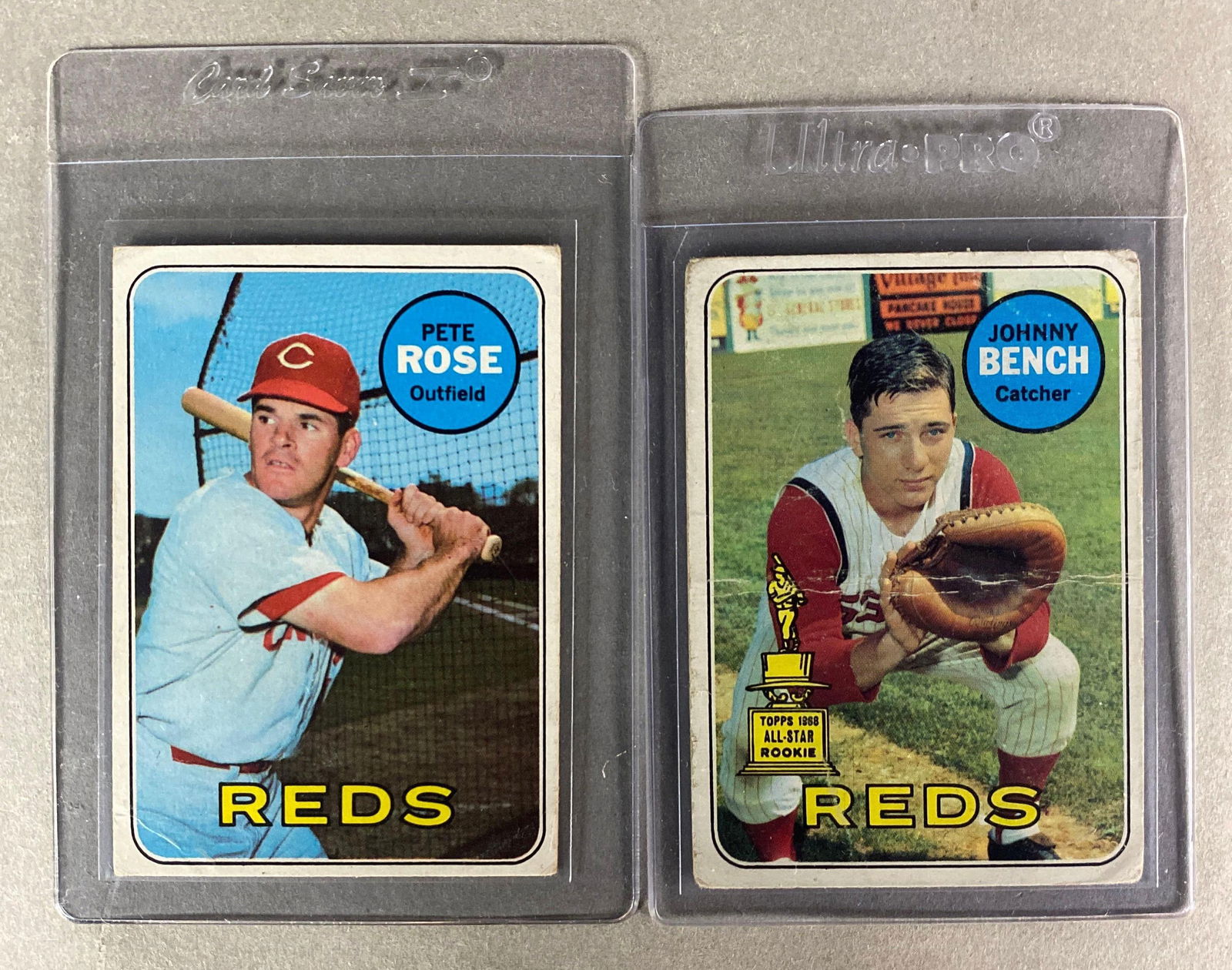 1969 Topps Johnny Bench and Pete Rose Cards (1 of 2)