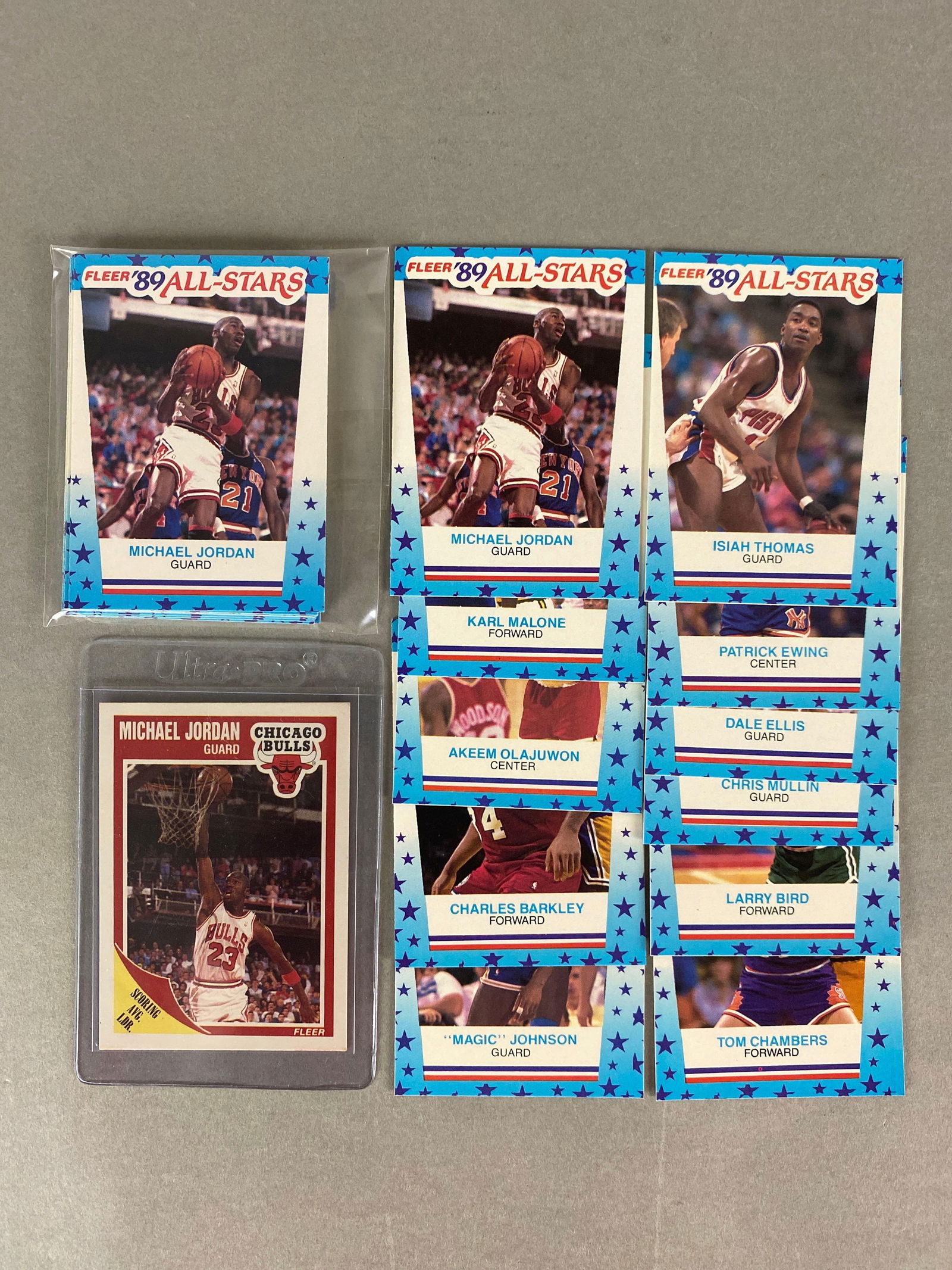 1989 Fleer Micheal Jordan + 2 1989 Fleer Sticker Sets (1 of 2)