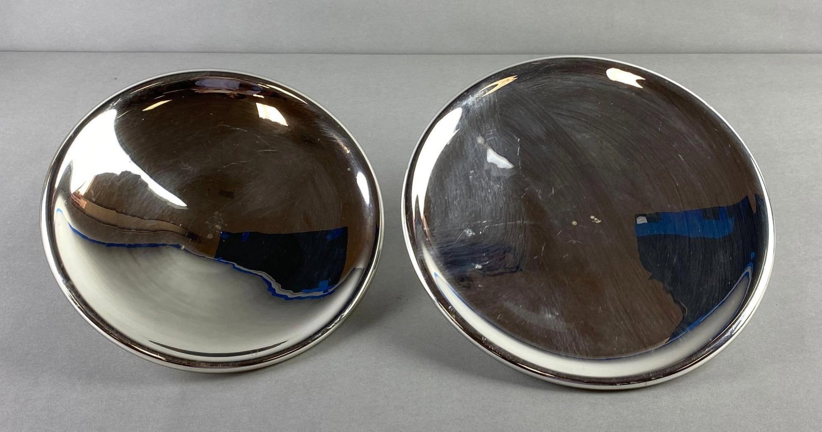 Group of 2 Antique Mercury Glass Kerosene Lamp Reflectors: Condition consistent with age, largest measures 3 x 10 inches