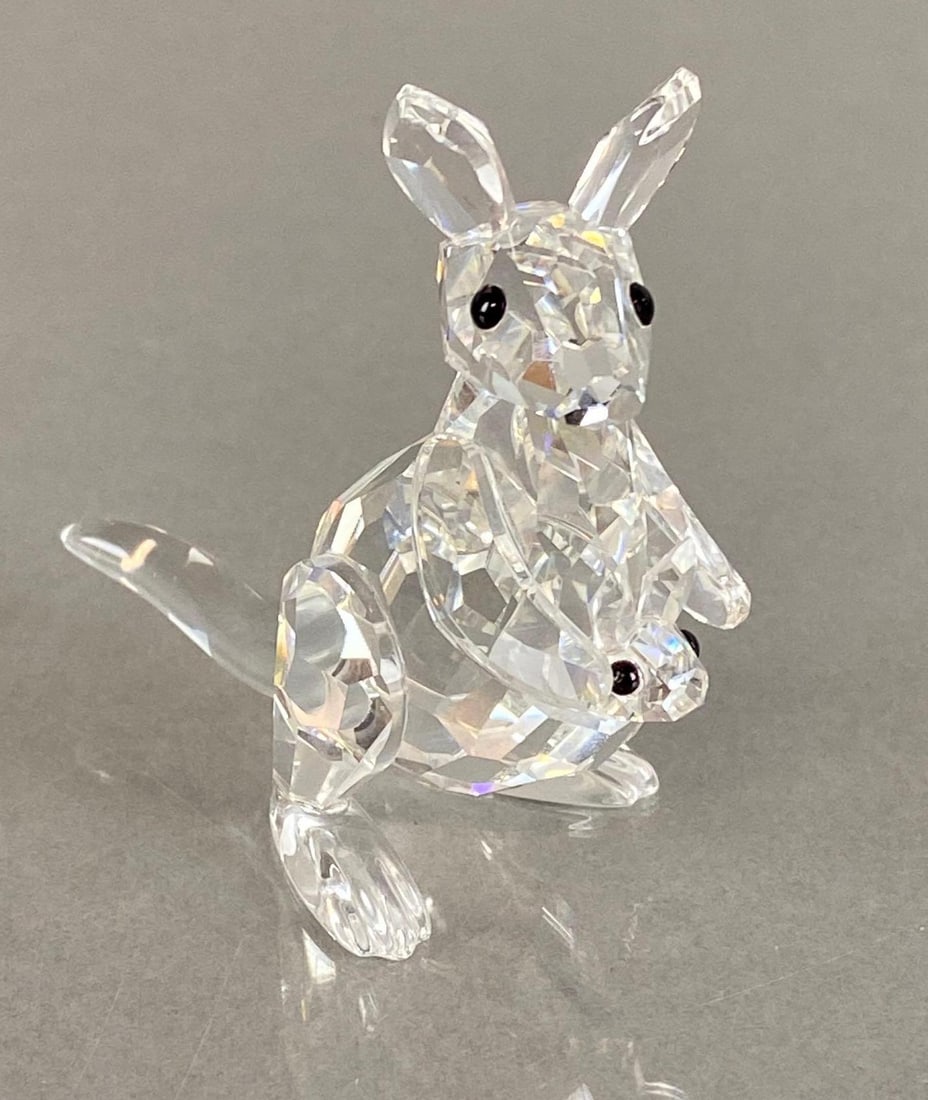 Swarovski Silver Crystal Mother Kangaroo with Box (1 of 10)